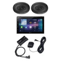DMH-WT6000NEX 10.1-In. Car In-Dash Unit, Single-DIN with Floating Touch Screen, Wired/Wireless Apple CarPlay®/Android Auto™, and SiriusXM™ Ready w/SiriusConnect™ Vehicle Tuner & 2-Pack TS-A6961F 6-In. x 9-In. 450-Watt 4-Way Full-Range Coaxial Speakers