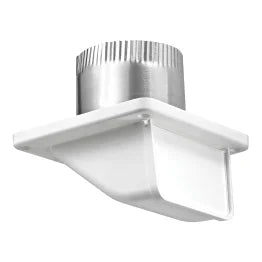 Lambro® 4-In. White Plastic Under Eave Vent with Weather Damper and Tail Pipe
