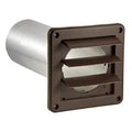 Lambro® 4-In. Plastic Wall Exhaust Louvered Dryer Vent with 11-In. Pipe, No Interior Trim Plate (Brown)