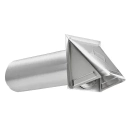 Lambro® 4-In. Aluminum Wall Exhaust Hood Vent with Damper and 11-In. Pipe, No Interior Trim Plate, 3440