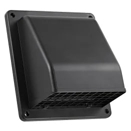 Lambro® 6-In. Plastic Wall Exhaust or Air Intake Vent with Hinged Screen, Removable Damper, and 1.25-In. Collar, 3510 (Black)