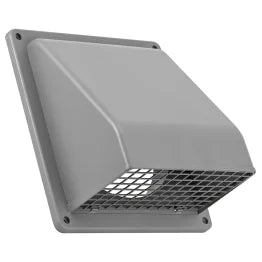 Lambro® Plastic Wall Exhaust or Air Intake Vent with Hinged Screen and Removable Damper, Gray (8 In.)