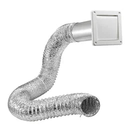 Lambro® 4-In. Bath Fan Exhaust Through-the-Wall Vent Kit with Single Flap Vent, 8-Ft. UL® 181 Foil Flex Duct, and 11-In. Aluminum Snap-Lock Tail Pipe, 481UL