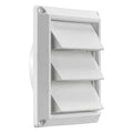 Lambro® 4-In. White Plastic Air Intake Louver Vent with Removable Screen
