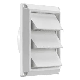 Lambro® 4-In. White Plastic Air Intake Louver Vent with Removable Screen