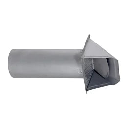 Lambro® 4-In., 26-Gauge Paint-Grade Steel Wall Exhaust Hood Vent with Damper, Wire Mesh Screen, and 11-In. Pipe, EC-34400GMS-PG