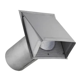 Lambro® 6-In. 26-Gauge Paint-Grade Steel Fresh Air Intake Vent with Wire Mesh Screen and 11-In. Pipe, EC-3460GNDMS-11-PG