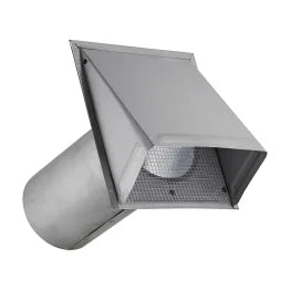 Lambro® 8-In., 26-Gauge Paint-Grade Steel Fresh Air Intake Vent with Wire Mesh Screen and 11-In. Pipe, EC-3480GNDMS-11-PG