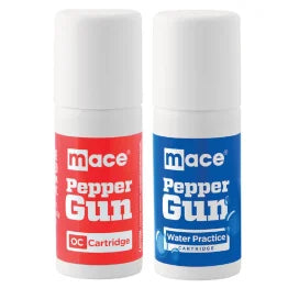 Mace® Brand Replacement OC Pepper Gun and Practice Water Cartridges for Pepper Guns