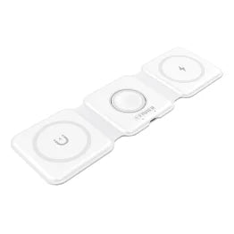FISHER® Tech Essentials 15-Watt 3-in-1 Foldable Wireless Charging Pad (White)
