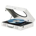 Mixx® 5-Watt Revival 65 2-Speed Belt-Drive Manual Suitcase Vinyl Record Player with Built-in Speakers, Bluetooth® In/Out, Aux, 45-RPM Adapter (Cream)