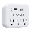 STANLEY® 3-AC Outlet 2-USB Port 600-Joules SurgePro 3 USB Extreme Surge Protector Wall Tap with PD Fast Charging and Integrated Phone Shelf, 30423