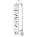 STANLEY® 4-AC Outlet 2-USB Port 600-Joules SurgeMax Surge Protector Power Strip with PD, 6-Ft. Fabric-Braided Cord with Low-Profile Plug, 33253