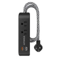 STANLEY® 2-AC Outlet 2-USB Port 300-Joules SurgeMax Surge Protector Power Strip with PD, 6-Ft. Fabric-Braided Cord with Low-Profile Plug (Black)