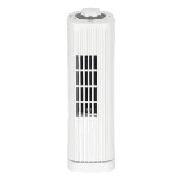 Optimus 14-In. Portable Oscillating Ultra-Slim Desktop Mini Tower Fan with 3 Speeds, 550 CFM, 70° Oscillation, 50 Watts, 72-In. Cord (White)