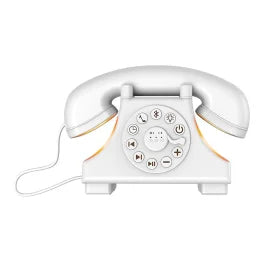 Priority Products Retro Telephone-Shaped Sleeping Machine with Bluetooth® Speaker and Night-Light (White)