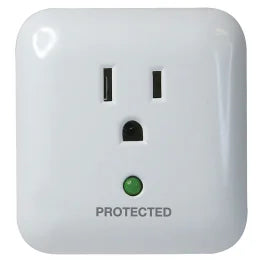 Prime® 1-Outlet 900-Joules Surge Protector Wall Tap with Protected LED Indicator and End of Service Alarm, PB802105