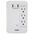 Prime® 6-AC Swiveling Outlet and 2-USB Port 1,200-Joules Surge Protector Wall Tap, PBRUSB346S-A