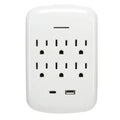 Prime® 6-AC Outlet and 2-USB Port Grounded Wall Tap, PBSU072