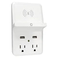 Prime® Wireless-Charging-Dock Wall Tap with 2 Outlets and Dual USB Charger
