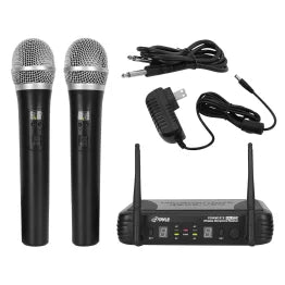 Pyle® Premier Series Professional 2-Channel UHF Wireless Handheld Microphone System with Selectable Frequency
