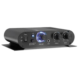 Pyle® 90-Watt-Peak 2.0-Channel Class-T Mini Amplifier with Bluetooth®, Mic Input, Aux, and AC Adapter, PFA330BT