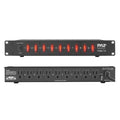 Pyle® 9-Outlet 15-Amp 150-Joules Power Supply Control Unit, AC Noise Filter, Steel Chassis, Rack Mountable, PDBC70