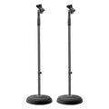 Pyle® Universal Microphone Stand with Adjustable Height, Microphone Clip, and Heavy Compact Base (2 Pack)