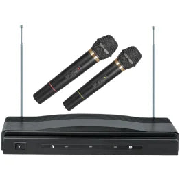 Supersonic® Professional 2.4-GHz Wireless Microphone System with 2 Handheld Microphones