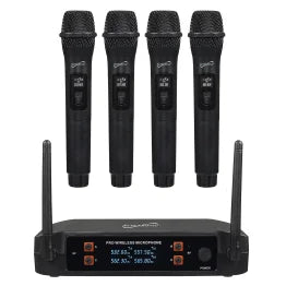 Supersonic® 4-Channel 2.4-GHz Wireless Microphone System with 4 Handheld Microphones and Receiver, SC-909