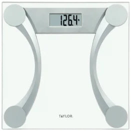 Taylor® Precision Products Instant Read 400-lb Capacity Glass and Metallic Bathroom Scale
