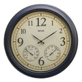 Taylor® Precision Products 18.5-In. Bronze Analog Quartz Time/Temp/Hygrometer Outdoor Round Clock, Battery Operated, UV/Fade-Resistant, Metal