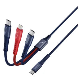 Nautica® 4-Ft. 24-Watt 3-in-1 Multi-Port Cable, Urban CB630 (Navy)