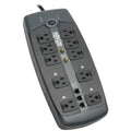 Tripp Lite® by Eaton® 10-AC Outlet, Telco, and Coax 3,345 Joules Protect It!® Surge Protector Power Strip, 8-Ft. Cord with Right-Angle Plug