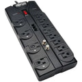 Tripp Lite® by Eaton® 12-AC Outlet, Telco, and Coax 2,880-Joules Protect It!® Surge Protector Power Strip, 8-Ft. Cord with Right-Angle Plug
