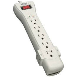 Tripp Lite® by Eaton® 7-AC Outlet 2,160 Joules Protect It!® Surge Protector Power Strip with Right-Angle Plug (7 Ft.; Light Gray)