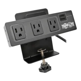 Tripp Lite® by Eaton® 3-AC Outlet and 2-USB Port 510-Joules Protect It!® Surge Protector Power Strip with Desk Clamp, 10-Ft. Cord, TLP310USBC