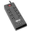 Tripp Lite® by Eaton® 8-AC Outlet and 4-USB Port 1,800-Joules Protect It!® Surge Protector Power Strip, 6-Ft. Cord with Straight Plug, TLP864USBB