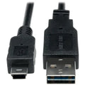Tripp Lite® by Eaton® USB 2.0 Universal Device Cable, Reversible A Male/5-Pin Mini B Male, 3 Ft., Black, UR030-003