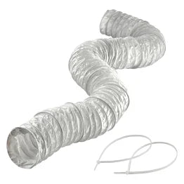 Lambro® 4-In. x 8-Ft. Flexible White Vinyl Duct with Clamps, 1301