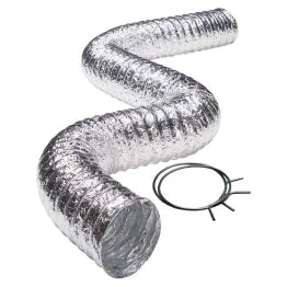 Deflecto® 4-In. 3-Ply Class 1 Flexible Aluminum Duct with Spring Clamps (5 Ft.)