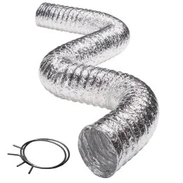 Deflecto® 4-In. 3-Ply Class 1 Flexible Aluminum Duct with Spring Clamps (8 Ft.)