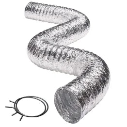 Deflecto® Supurr-Flex® 4-In. 5-Ply Flexible Aluminum Duct with Metal Spring Clamps (5 Ft.)