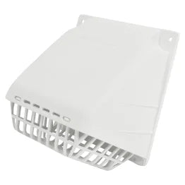 Deflecto® 4-In. Plastic Wide-Mouth Dryer Vent Hood with Damper and Detachable Bird Guard (White)