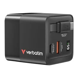 Verbatim® 65-Watt GaN Charger with Retractable Cable